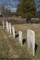 Row Of White Stone Tombstones