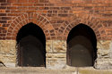 Double Church Basement Window Arches