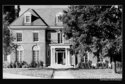 Front View Of The Historic House In Black And White