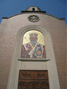 St Nicholas Serbian Orthodox Church mosaic and window detail