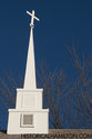 Steeple And Cross On Top Of Church